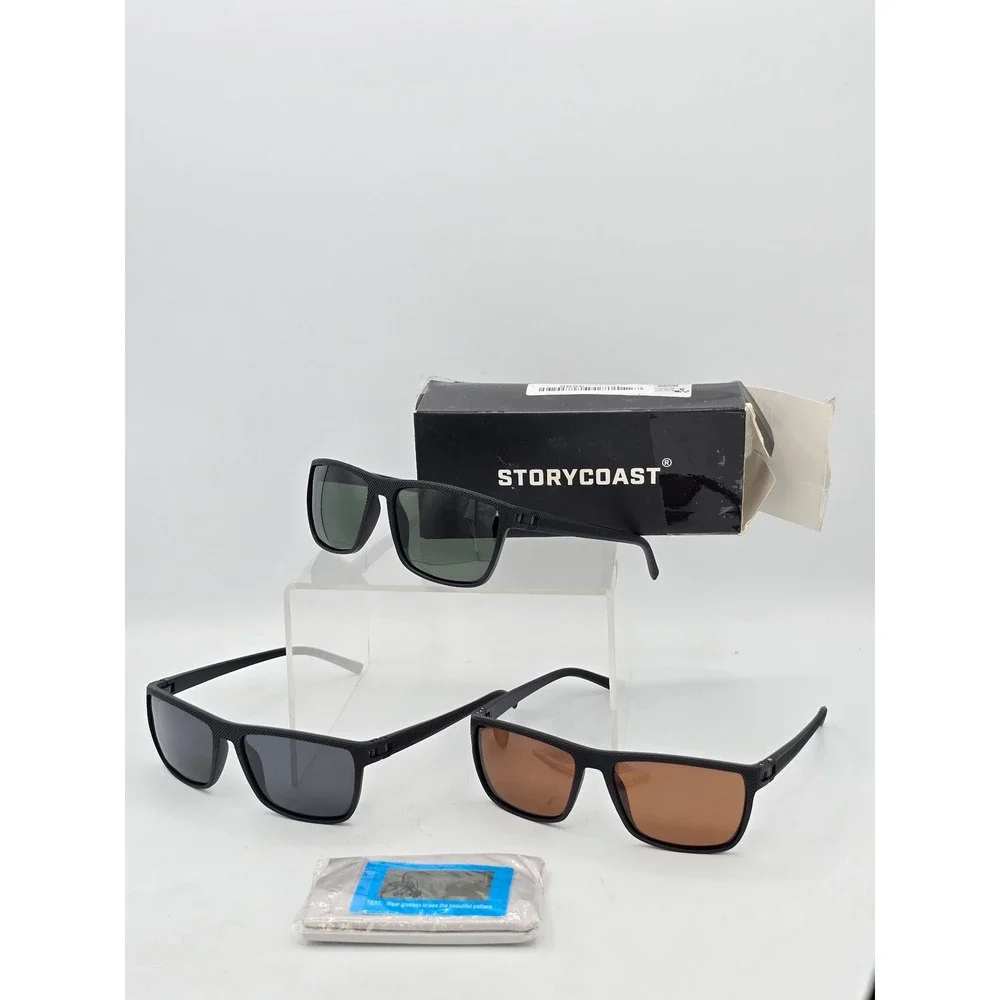 StoryCoast Sunglasses 3 Pack Mens OS Black Textured Polarized L5811 - NEW